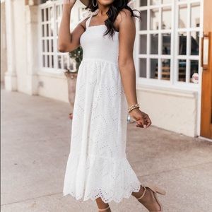 Pink Lily Promise in my Heart Lace Midi Dress
